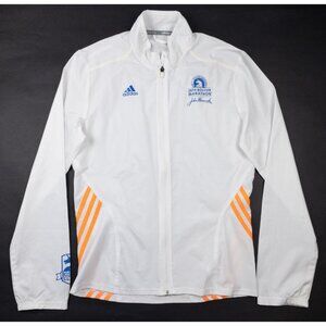 Boston Marathon Running Track Jacket Men's Small Adidas 2014 White Full Zip